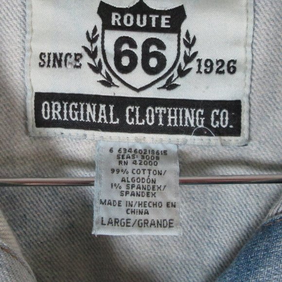 Route 66 Womens Faded Blue Jean Jacket Sz Large Band Lyrics Written Thro… - Picture 3 of 13